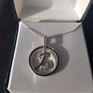 Silver 'A' pendant necklace